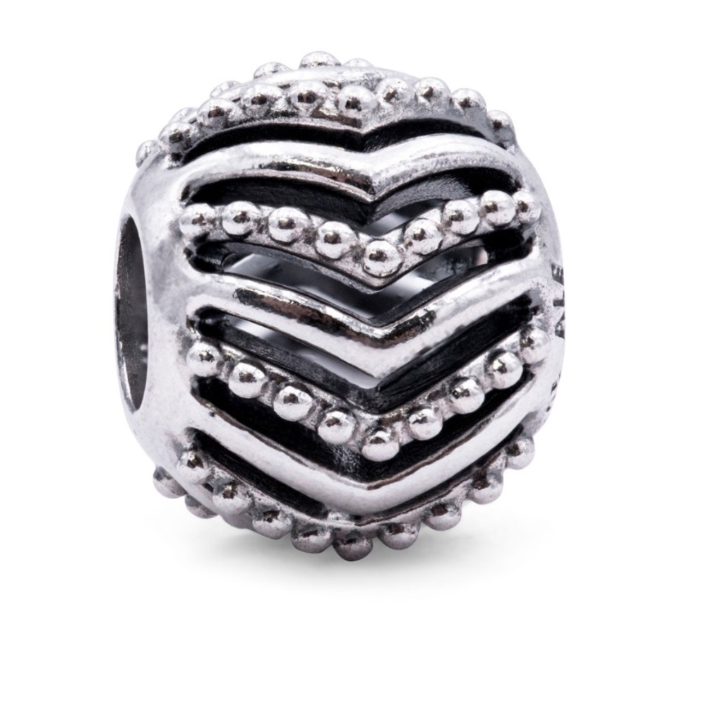 Authentic Pandora Sterling Silver Chevron Bead Charm
